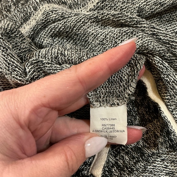 Madewell Black White Marled 100% Linen Lightweight Sweater Women’s Medium - Picture 2 of 6